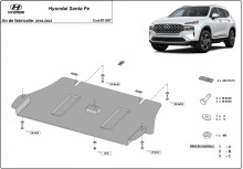 Oceľový kryt katalyzátora Hyundai Santa Fe (2018-2023)