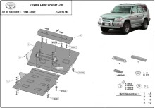 Oceľový kryt motora Toyota Land Cruiser (1995-2002)