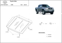 Oceľový kryt motora Toyota Hilux (2000-2004)
