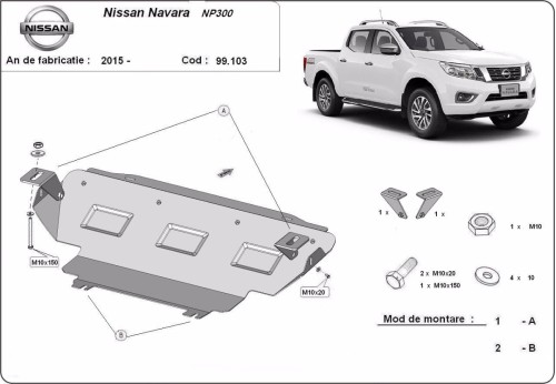 Oceľový kryt chladiča Nissan Navara NP300 (2015-2021)