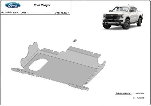 Oceľový kryt motora Ford Ranger (2023-2026)
