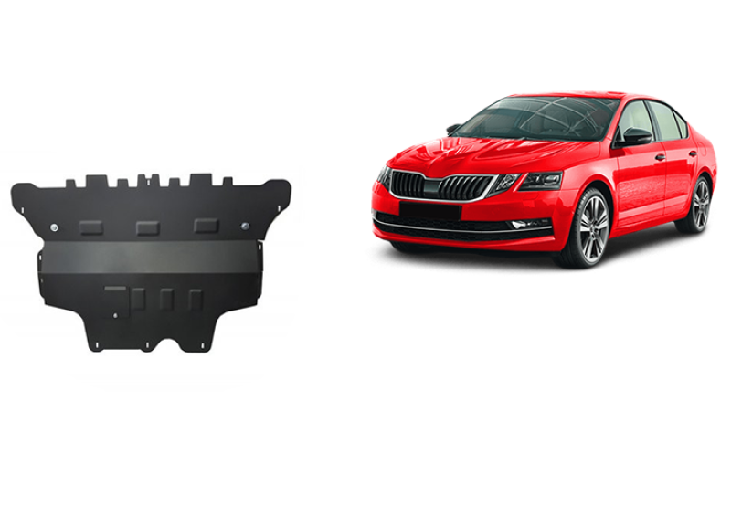 Stalowa Osłona pod silnik Skoda Octavia 3 - automatyczna skrzynia biegów (2013-2020)