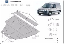Oceľový kryt motora Peugeot Partner (1996-2008)