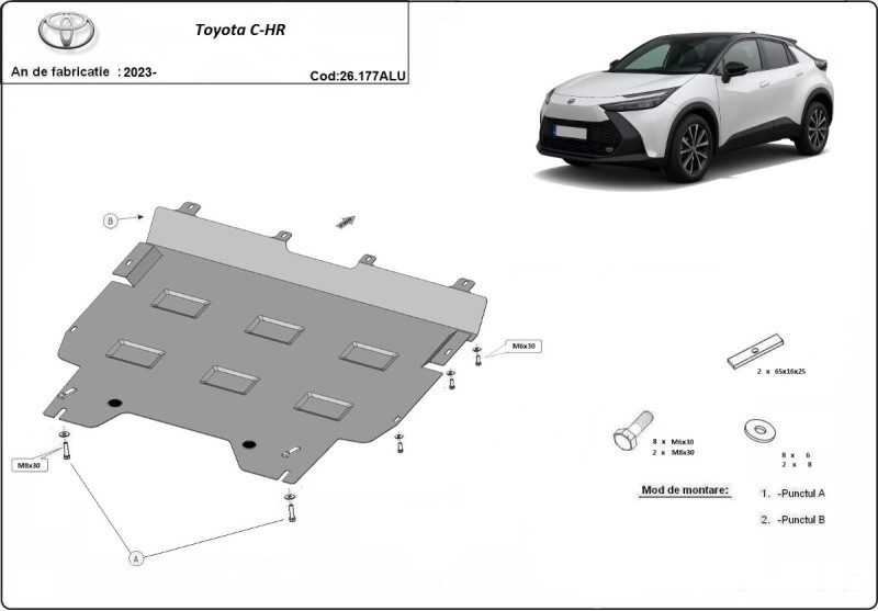 Aluminium Osłona pod silnik Toyota C-HR (2023-2026)