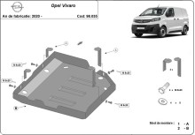 Oceľový kryt AdBlue Opel Vauxhall Vivaro (2020-2026)