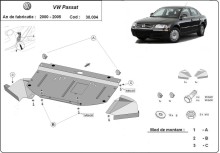 Oceľový kryt motora VW Passat B6 (2001-2005)