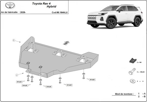 Hliníkový kryt diferenciálu Toyota RAV 4 (2026-2026)