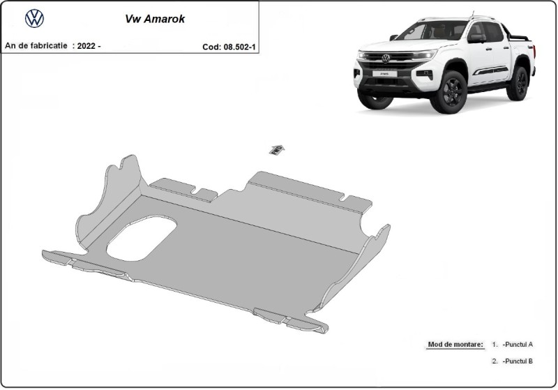 Oceľový kryt motora Volkswagen Amarok (2022-2026)