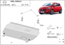 Oceľový kryt motora Opel Crossland X (2014-2019)