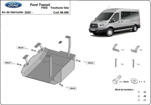Oceľový kryt AdBlue Ford Transit (2020-2026)