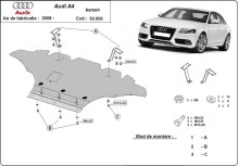 Oceľový kryt motora Audi A4 B8, benzin (2008-2014)