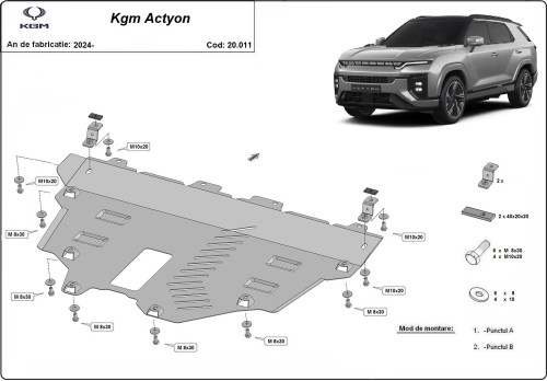 Oceľový kryt motora KGM Actyon (2024-2026)