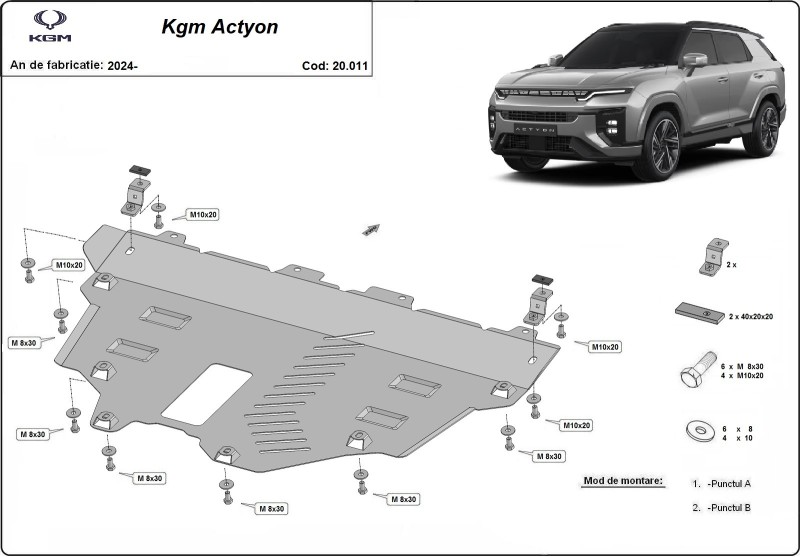 Oceľový kryt motora KGM Actyon (2024-2026)