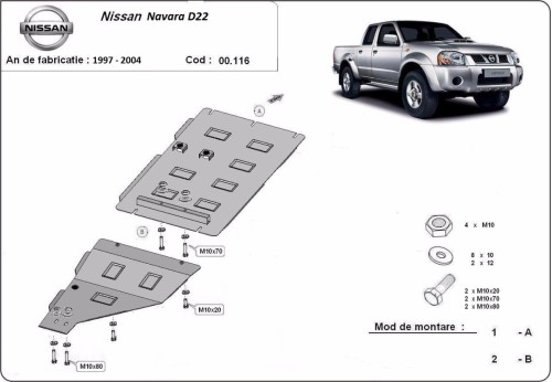 Oceľový kryt prevodovky Nissan Navara (1997-2004)