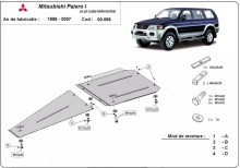 Oceľový kryt motora Mitsubishi Pajero Sport 1 (1998-2007)