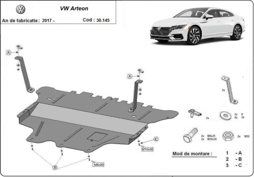 Oceľový kryt motora VW Passat B5 2.5 TDI V6 (2015-2023)