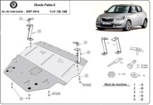 Stalowa Osłona pod silnik Skoda Fabia 2 Diesel (2007-2014)