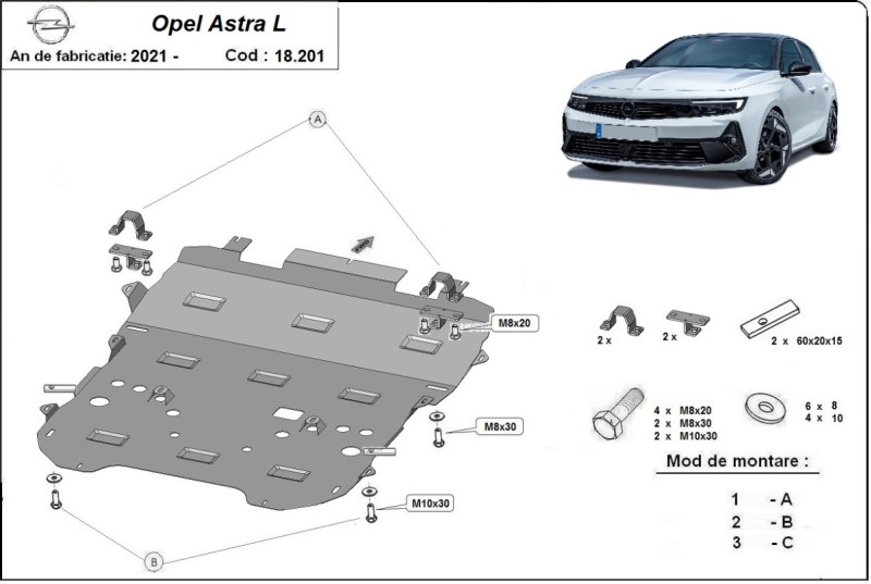 Stalowa Osłona pod silnik Opel Astra L (2021-2026)