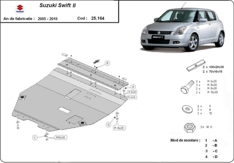 Oceľový kryt motora Suzuki SX 4 (2005-2010)