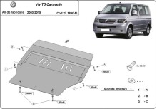Stalowa Osłona pod silnik galwanizowana Volkswagen Transporter T5 Caravelle (2003-2015)