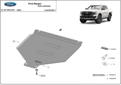 Oceľový kryt prevodovky automat Ford Ranger (2023-2026)