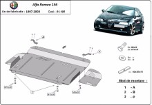 Oceľový kryt motora Alfa Romeo 156 (1997-2003)