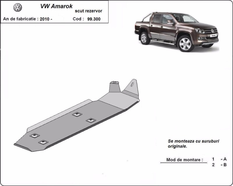 Oceľový kryt palivovej nádrže Volkswagen Amarok (2010-2026)