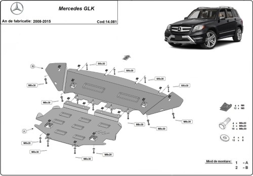 Oceľový kryt motora Mercedes GLK (2008-2026)