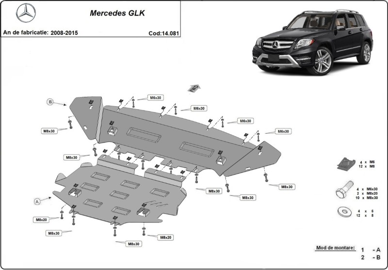 Oceľový kryt motora Mercedes GLK (2008-2026)