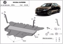 Oceľový kryt motora Skoda Superb - 1,8 1,9 2,0 TDI (2015-2024)
