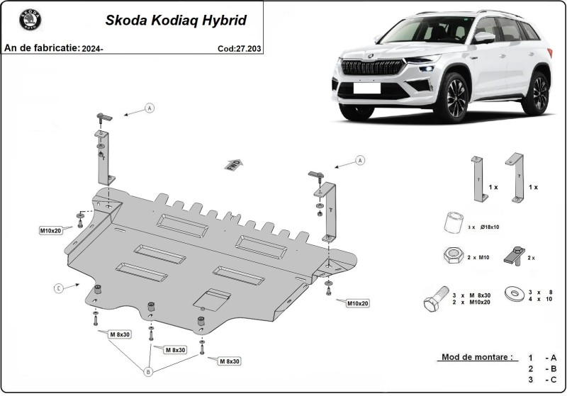 Stalowa Osłona pod silnik Skoda Kodiaq (2024-2026)
