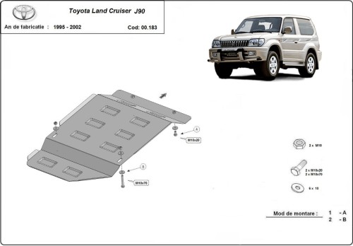 Oceľový kryt prevodovky Toyota Land Cruiser J120 (1995-2002)