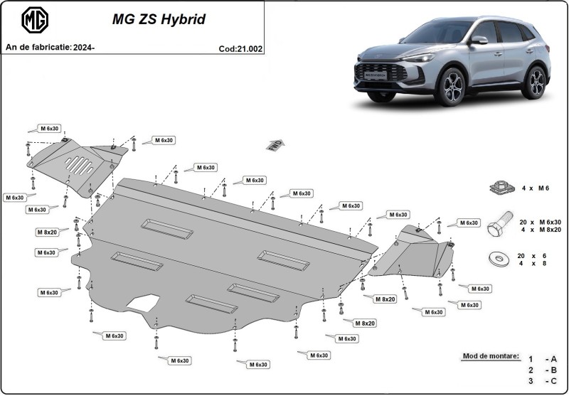 Oceľový kryt motora MG ZS (2024-2026)