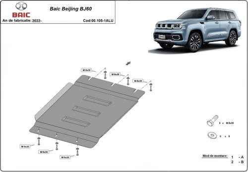 Hliníkový kryt prevodovky Baic Beijing BJ60 (2022-2026)
