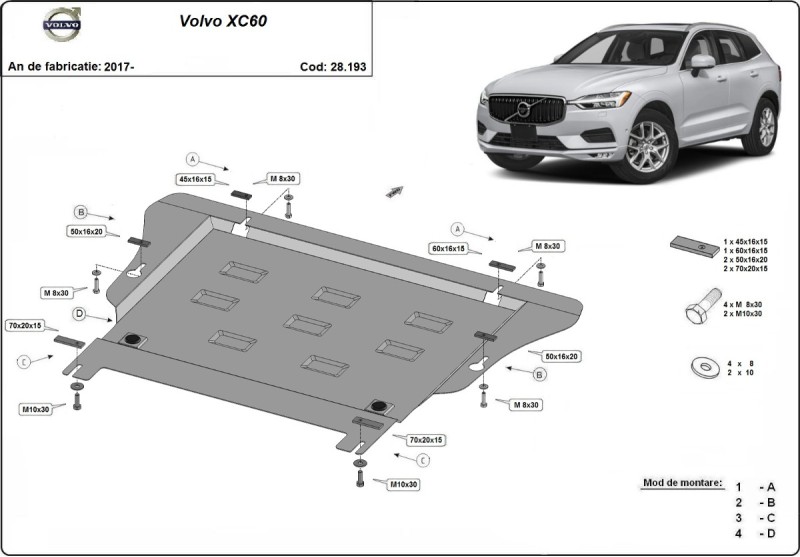 Oceľový kryt zadného elektromotora Tesla Model Y AWD (2017-2026)