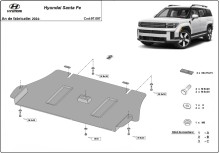 Oceľový kryt katalyzátora Hyundai Santa Fe (2024-2026)