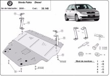 Stalowa Osłona pod silnik Skoda Fabia Diesel (1999-2007)