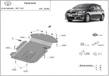 Oceľový kryt katalyzátora Toyota Auris (2007-2012)