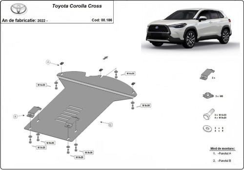 Oceľový kryt katalyzátora Toyota Corolla Cross (2022-2026)