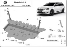 Stalowa Osłona pod silnik Skoda Octavia 3 - automatyczna skrzynia biegów (2013-2020)