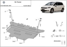 Hliníkový kryt motora Volkswagen Touran (2015-2026)