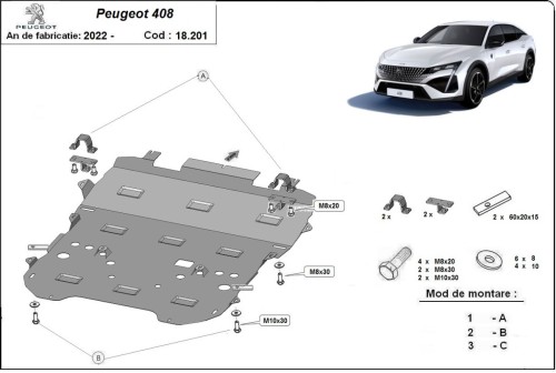 Oceľový kryt motora Peugeot Rcz (2022-2026)