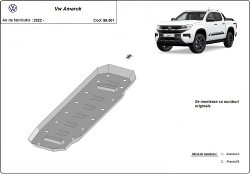 Oceľový kryt palivovej nádrže Volkswagen Amarok (2022-2026)