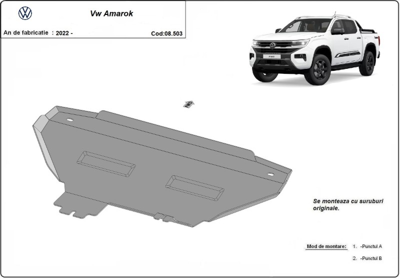 Oceľový kryt chladiča Volkswagen Amarok (2022-2026)
