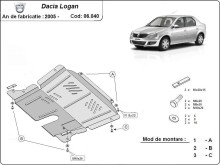 Oceľový kryt motora Dacia Logan 1 (2005-2012)
