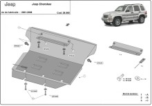 Oceľový kryt motora Jeep Cherokee (2001-2008)