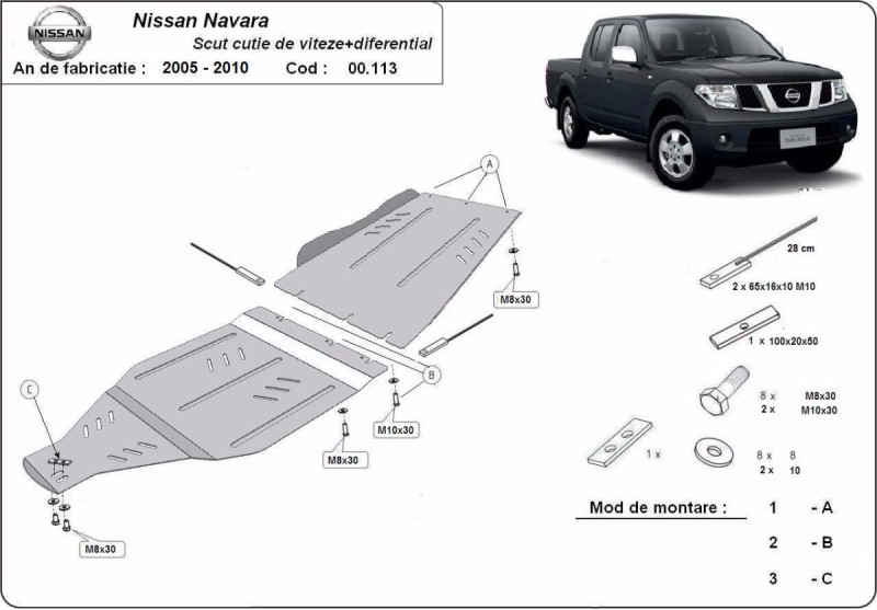 Oceľový kryt prevodovky Nissan Navara (2005-2015)