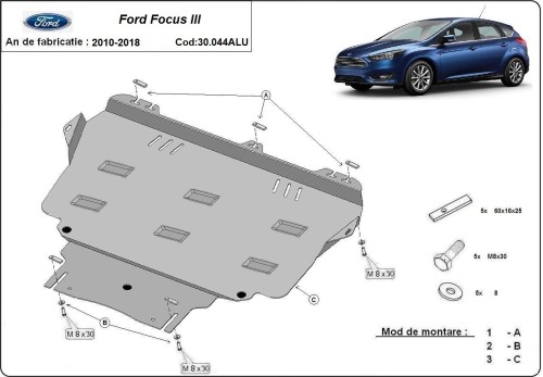Hliníkový kryt motora Ford Focus (2010-2018) Hliníkový kryt motora Ford Focus (2010-2018)