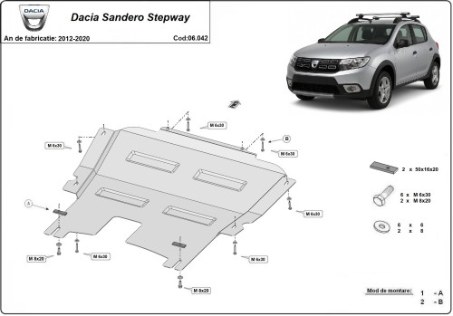 Oceľový kryt motora Dacia Sandero II (2012-2020)