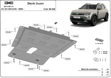 Oceľový kryt motora Dacia Duster - 4x2 (2024-2026)